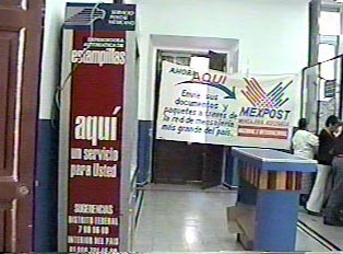 Signs inside post office