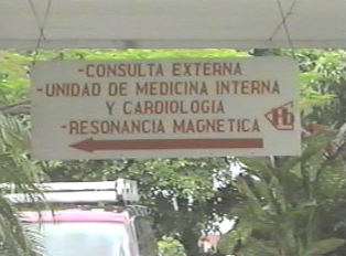 Directional sign for Unit of Internal Medicine and Cardiology