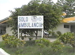 Sign for ambulance only entrance