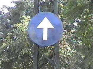 'Straight ahead' sign