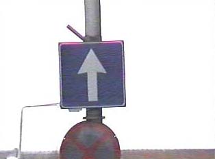 'One way' sign