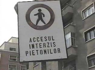 No Pedestrians sign