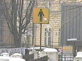 Sign for a men's public restroom