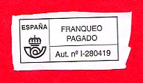 A stamp from a pre-paid envelope