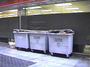 Trash containers owned by the town hall