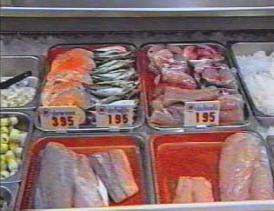 Fish display in supermarket