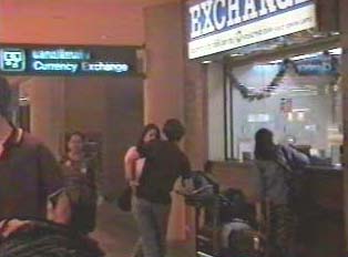 People in line at money exchange office