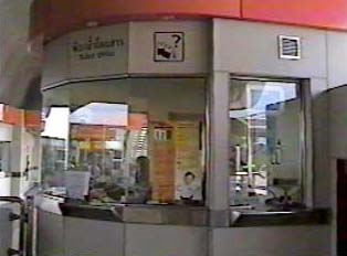 Information counter inside monorail station
