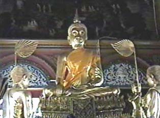 Buddha statue inside of temple