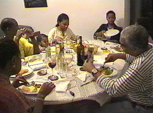 People eating dinner together