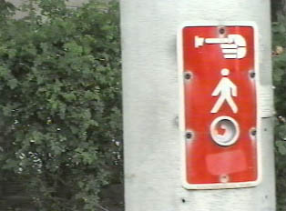 A push to walk button for pedestrians