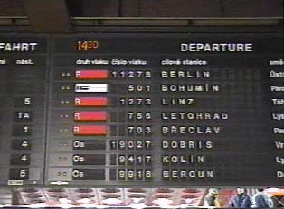 Departure times for trains