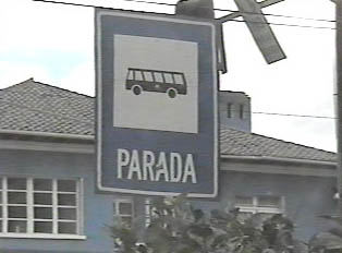 A bus sign