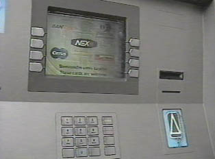 An up-close shot of an ATM