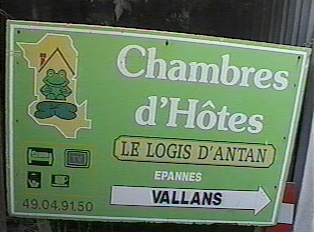 A hotel sign for Chambres d'Hotes
