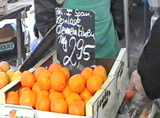 Oranges at an outdoor market