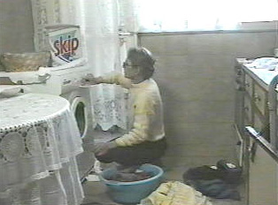 A person doing laundry
