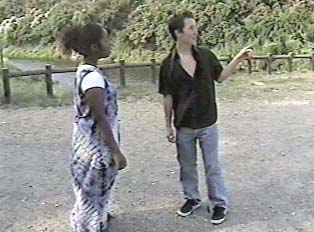 A person giving directions to another
