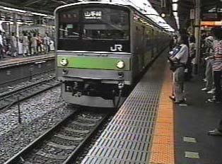 A green train