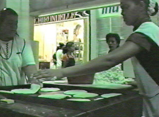 Tortillas being made