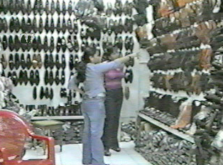 A person buying shoes