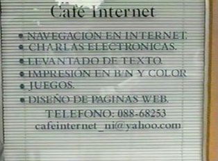 An internet cafe sign