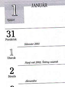 A section of a calendar page