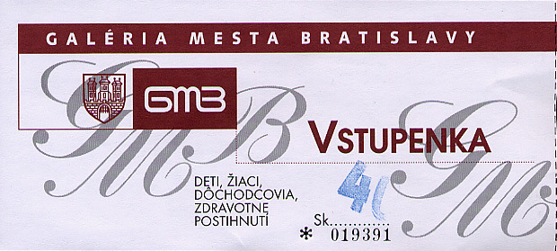 A gallery ticket