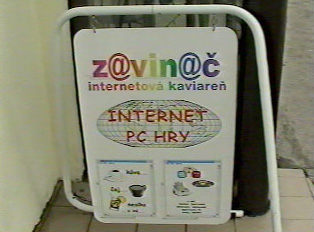 An internet cafe sign